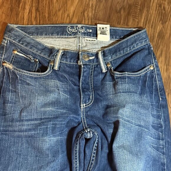 Cruel Girl Women’s Jeans Slim Caroline 9 Long Dark Wash - Picture 2 of 6